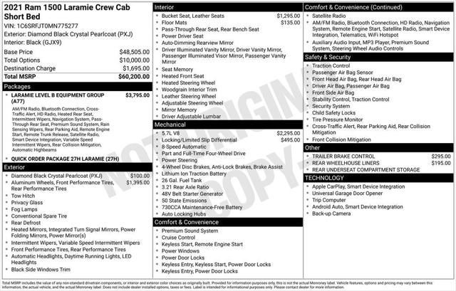 2021 RAM 1500 Laramie Crew Cab 4x4 5'7' Box