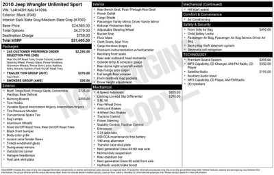 2010 Jeep Wrangler Unlimited Sport