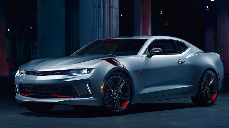 Silver sports car in showroom