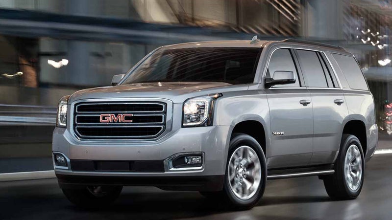 GMC SUV front and side exterior view