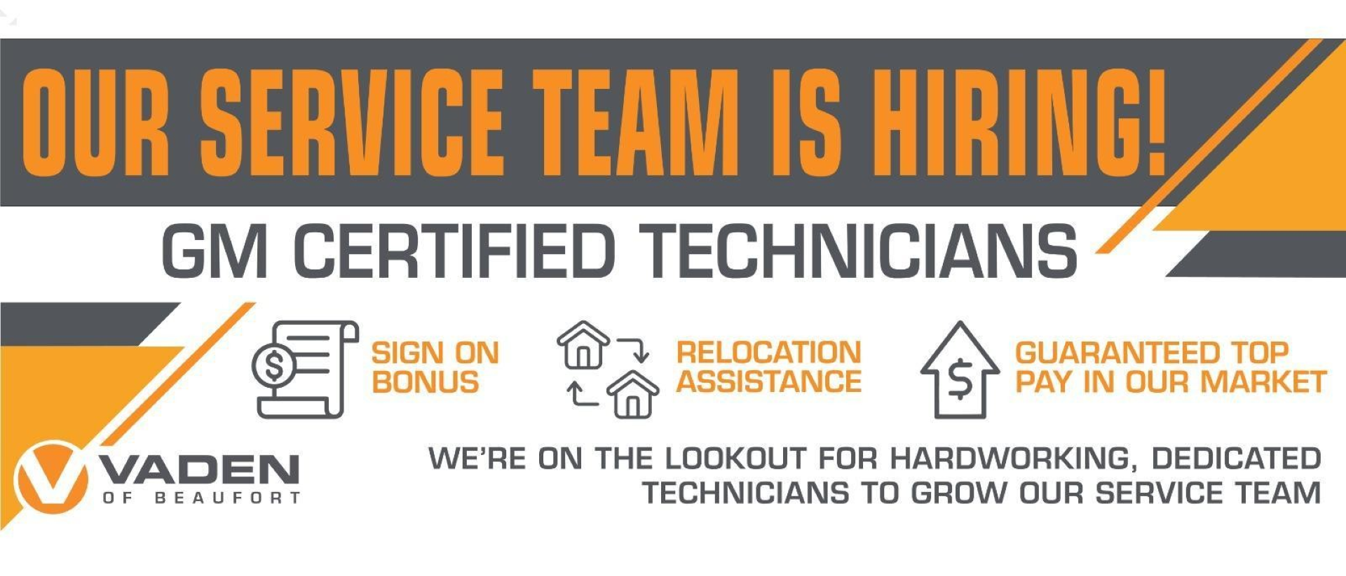 Our Service Team is Hiring! at Vaden of Beaufort in Beaufort SC