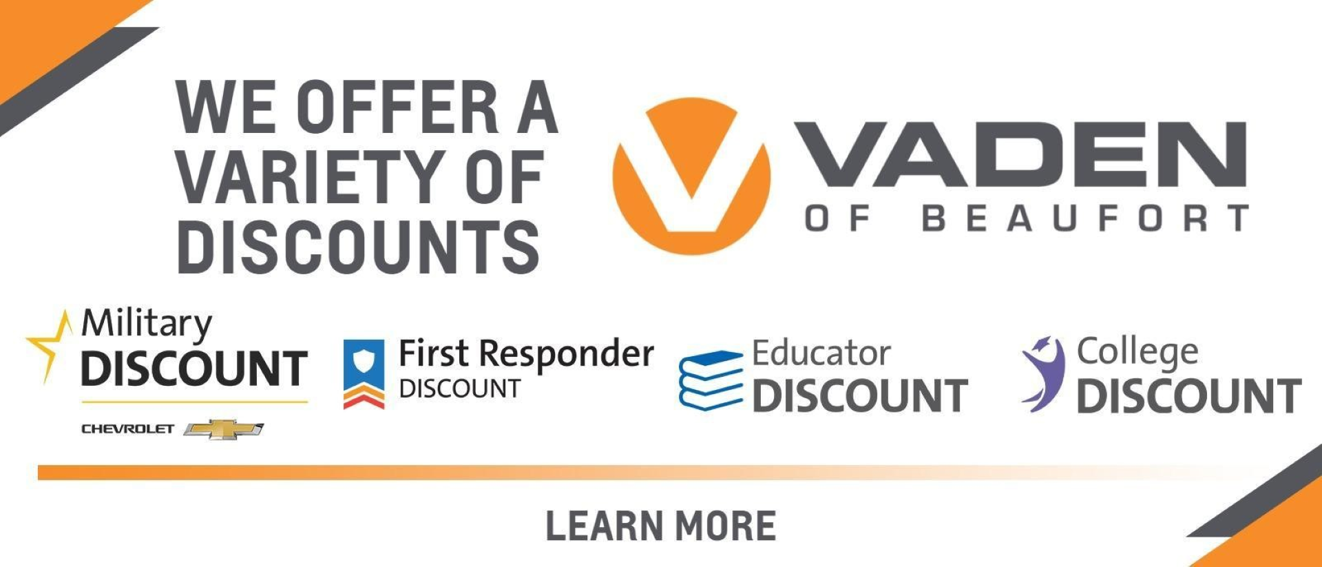 We Offer A Variety of Discounts at Vaden of Beaufort in Beaufort SC