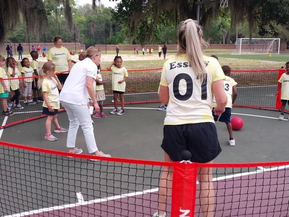 Kids playing GaGa ball